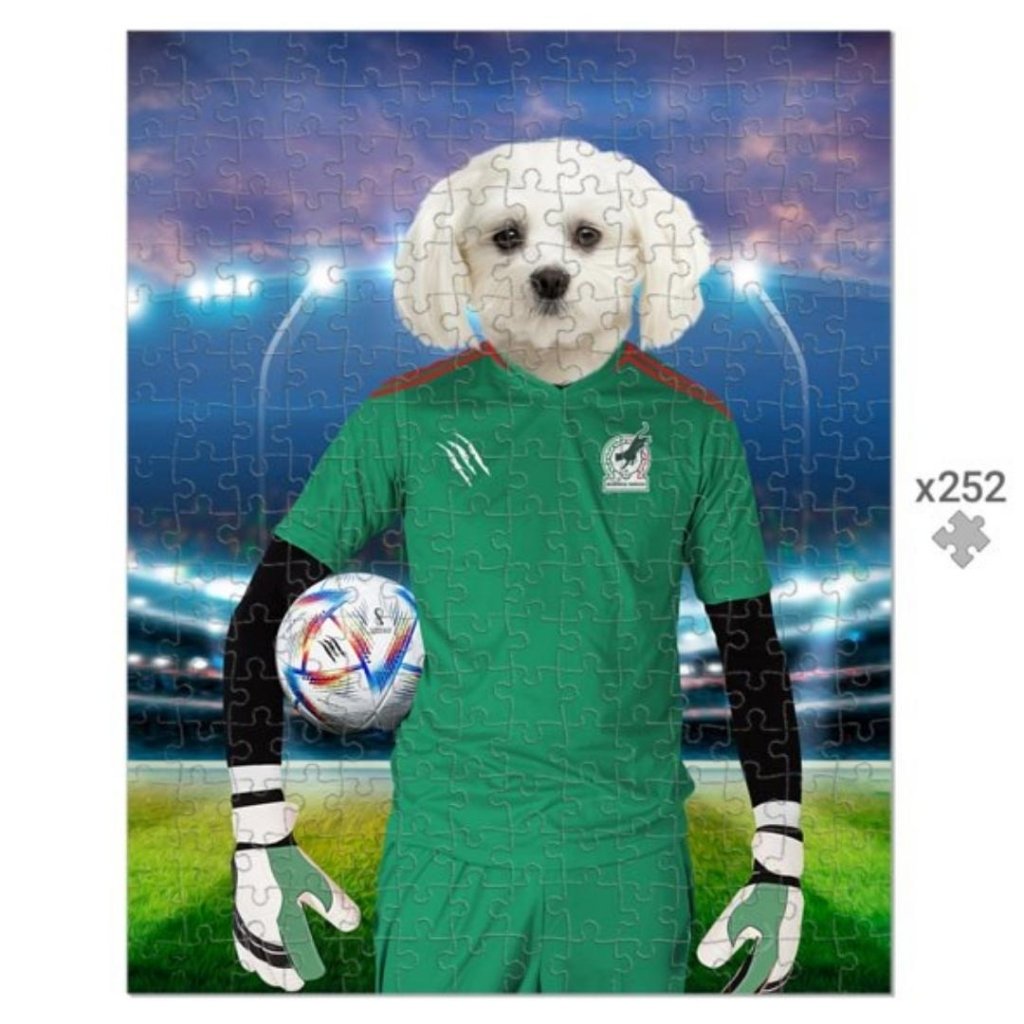 Pet Portraits | Mexico Football Team (FIFA 2022): Custom Pet Puzzle | Paw & Glory