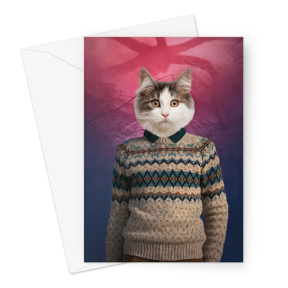 Retro 80s Sci-Fi Custom Pet Greeting Card | Personalised Pet Gift | Paw & Glory
