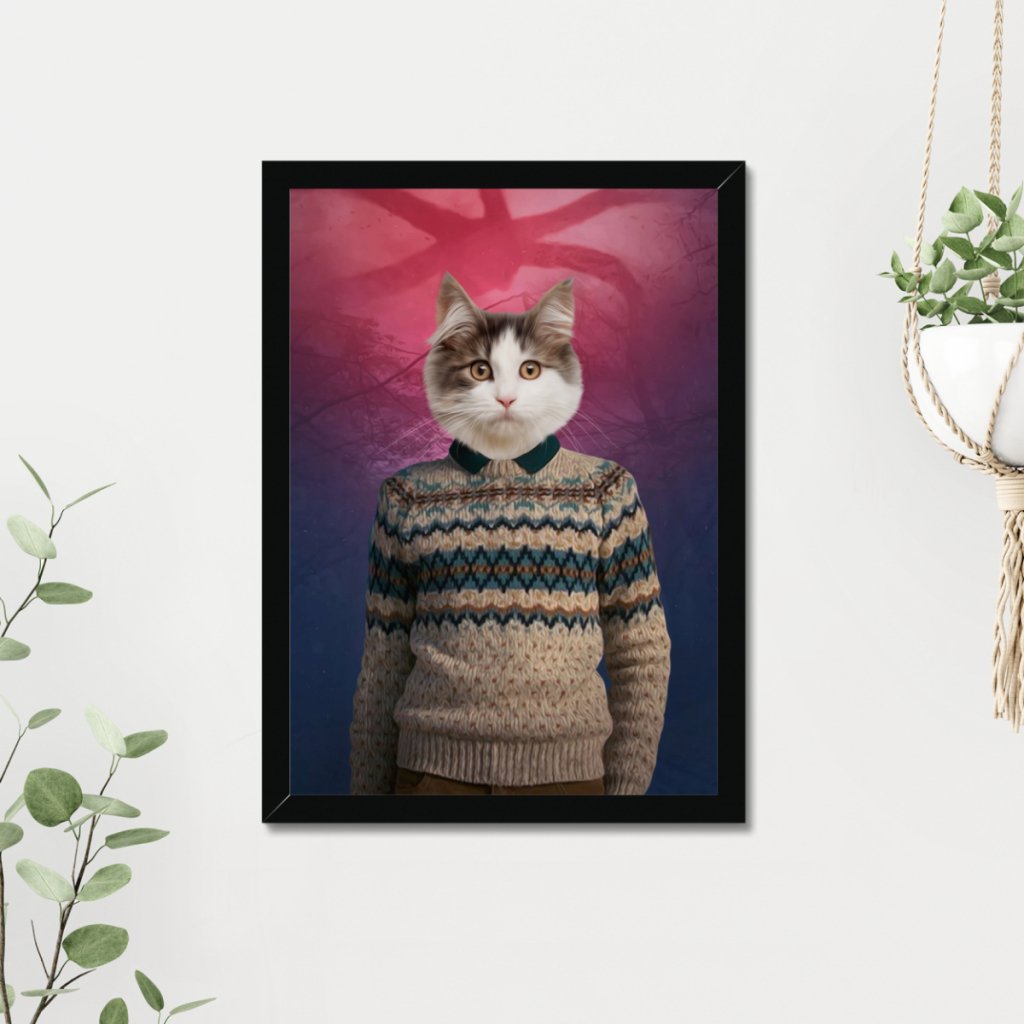 Pet Portraits | Mike (Stranger Things Inspired): Custom Pet Portrait | Paw & Glory