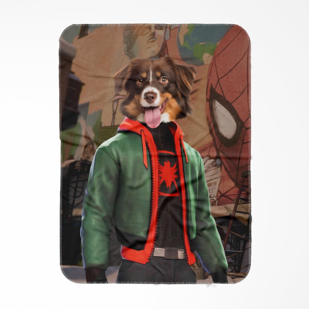 Pet Portraits | Miles Morales (Marvel Inspired): Custom Pet Blanket | Paw & Glory