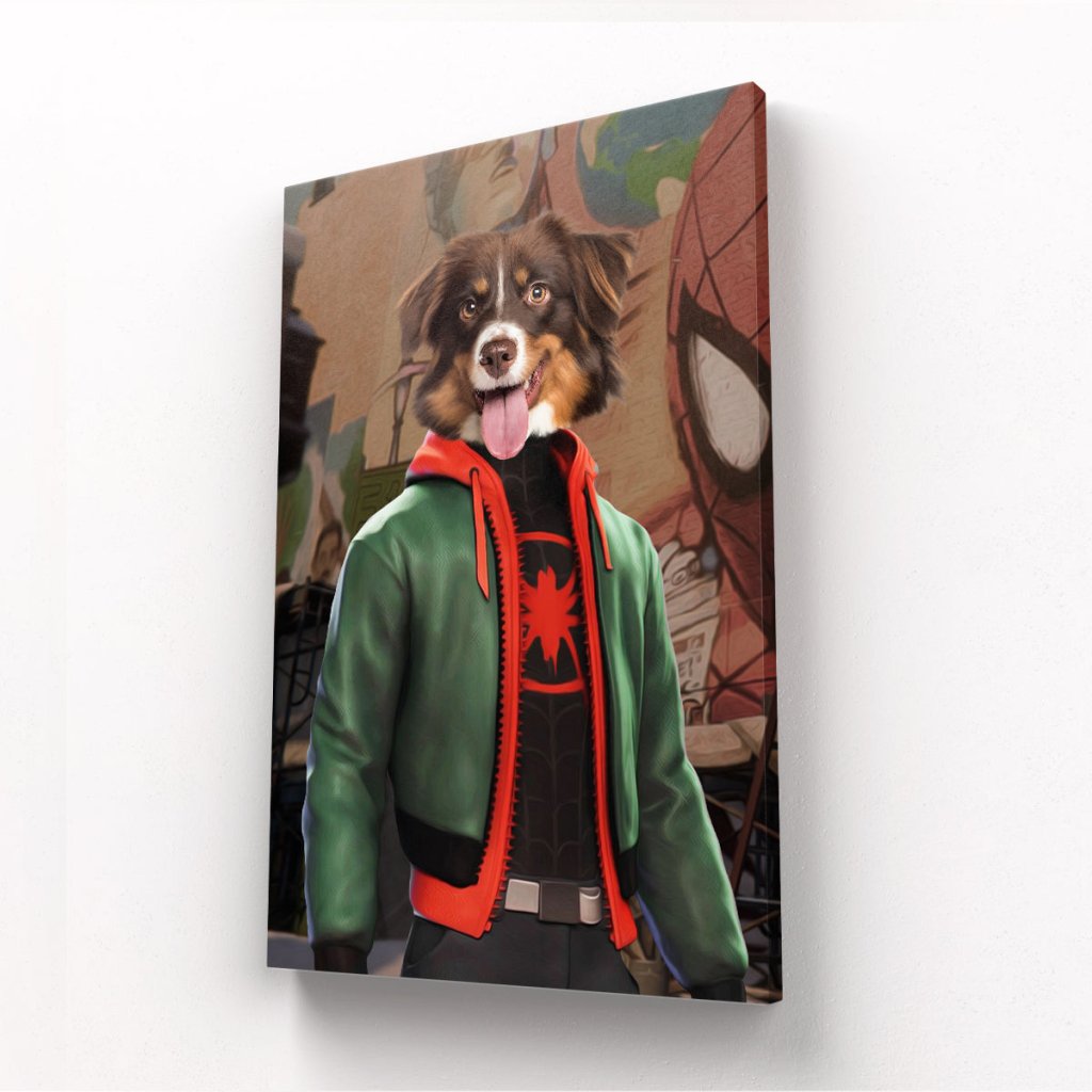 Pet Portraits | Miles Morales (Marvel Inspired): Custom Pet Canvas | Paw & Glory