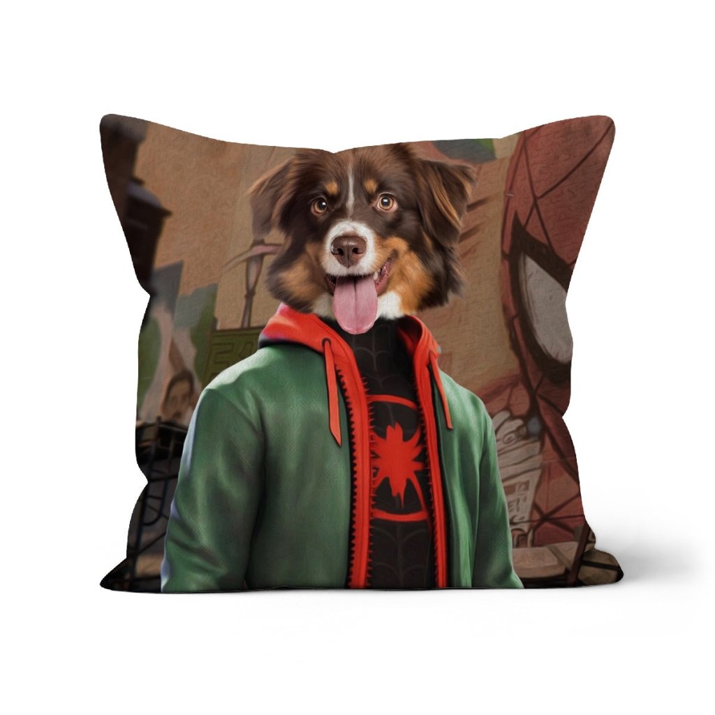 Pet Portraits | Miles Morales (Marvel Inspired): Custom Pet Pillow | Paw & Glory