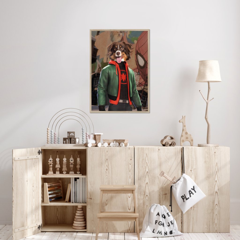 Pet Portraits | Miles Morales (Marvel Inspired): Custom Pet Portrait | Paw & Glory