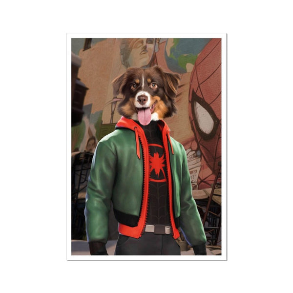 Spider Hero Custom Pet Poster | Custom Pet Portrait Print | Paw & Glory