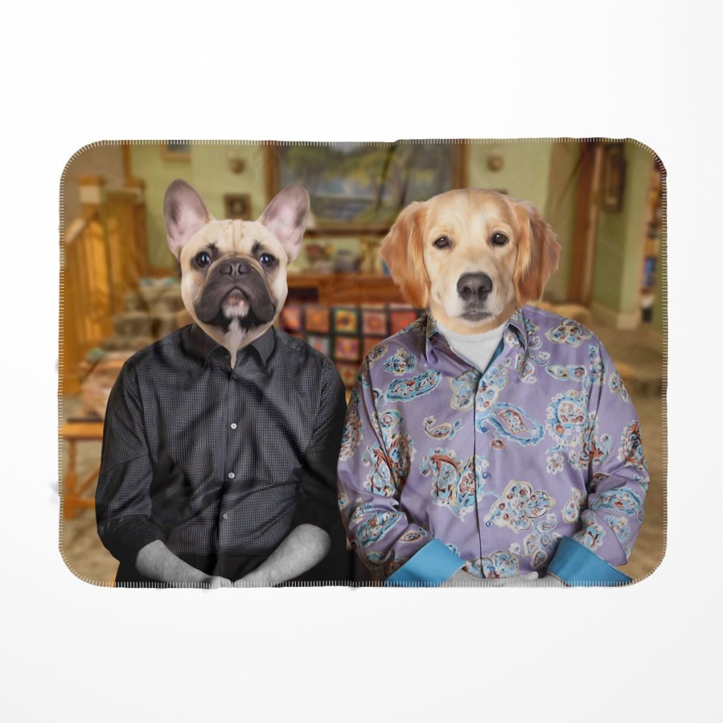Family Sitcom Couple Custom Pet Blanket | Personalized Pet Gift | Paw & Glory