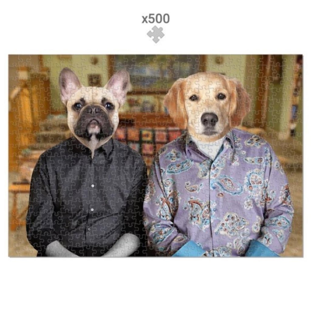 Family Sitcom Couple Custom Pet Puzzle | Pet Lover Gift | Paw & Glory