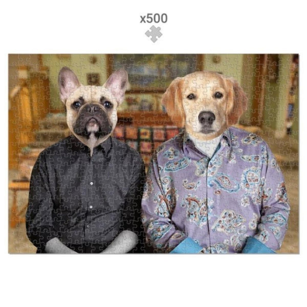 Family Sitcom Couple Custom Pet Puzzle | Pet Lover Gift | Paw & Glory