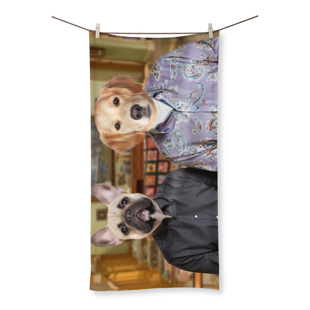 Family Sitcom Couple Custom Pet Towel | Custom Pet Portrait | Paw & Glory