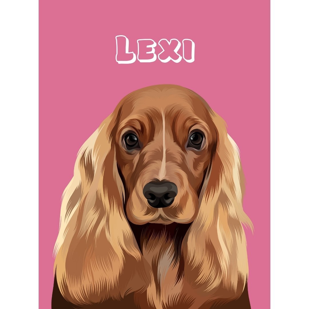 Pet Portraits | Modern: Custom Digital Download One Pet Portrait (Half Body) | Paw & Glory