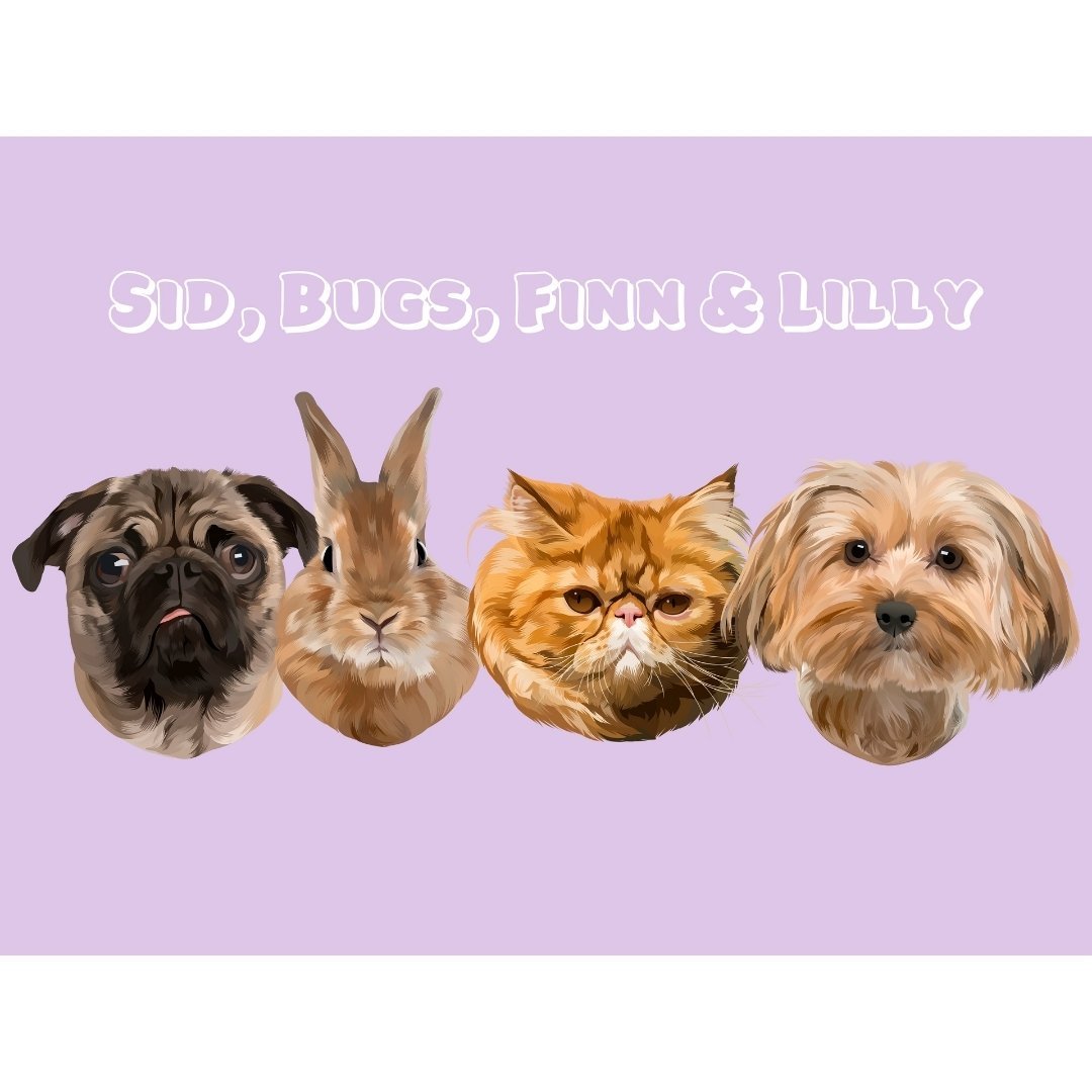 Modern: Custom Digital Download Pet Portrait - Paw & Glory - Dog Portraits - Pet Portraits