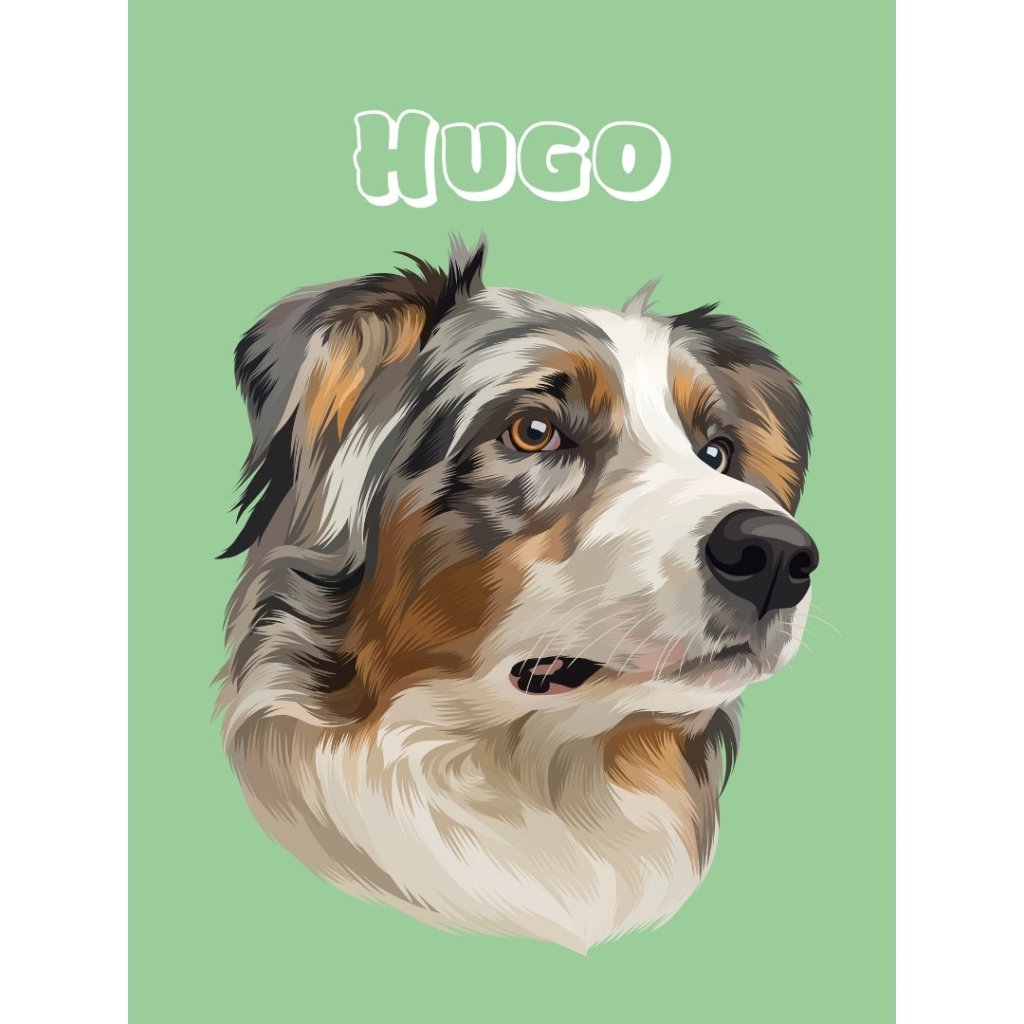 Pet Portraits | Modern: Custom Digital Download Pet Portrait | Paw & Glory