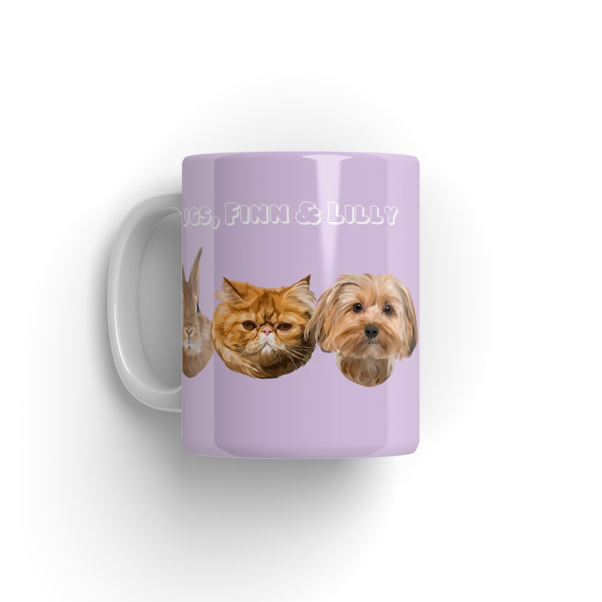 Modern: Custom Four Pet Coffee Mug - Paw & Glory - Dog Portraits - Pet Portraits