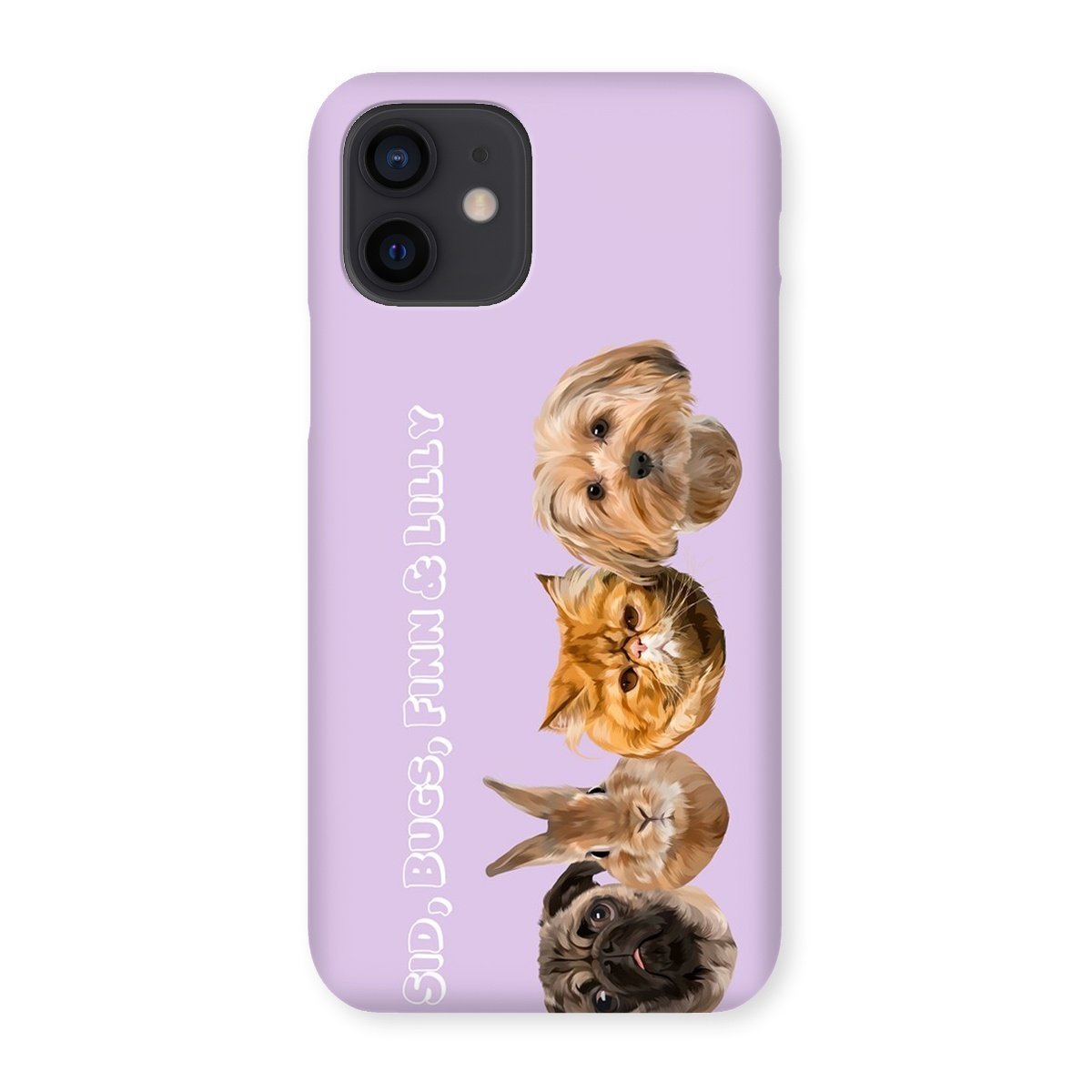 Modern: Custom Four Pet Phone Case - Paw & Glory - Dog Portraits - Pet Portraits