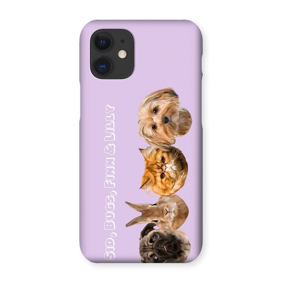Modern: Custom Four Pet Phone Case - Paw & Glory - Dog Portraits - Pet Portraits