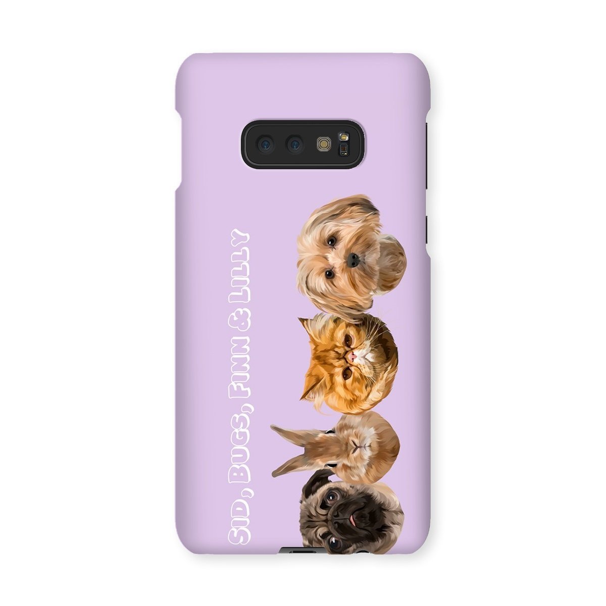 Modern: Custom Four Pet Phone Case - Paw & Glory - Dog Portraits - Pet Portraits