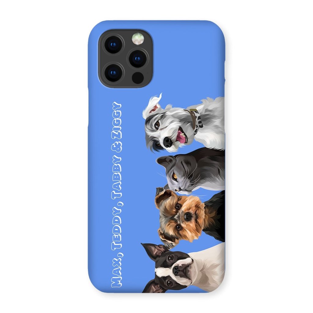 Pet Portraits | Modern: Custom Four Pet Phone Case (Half Body) | Paw & Glory