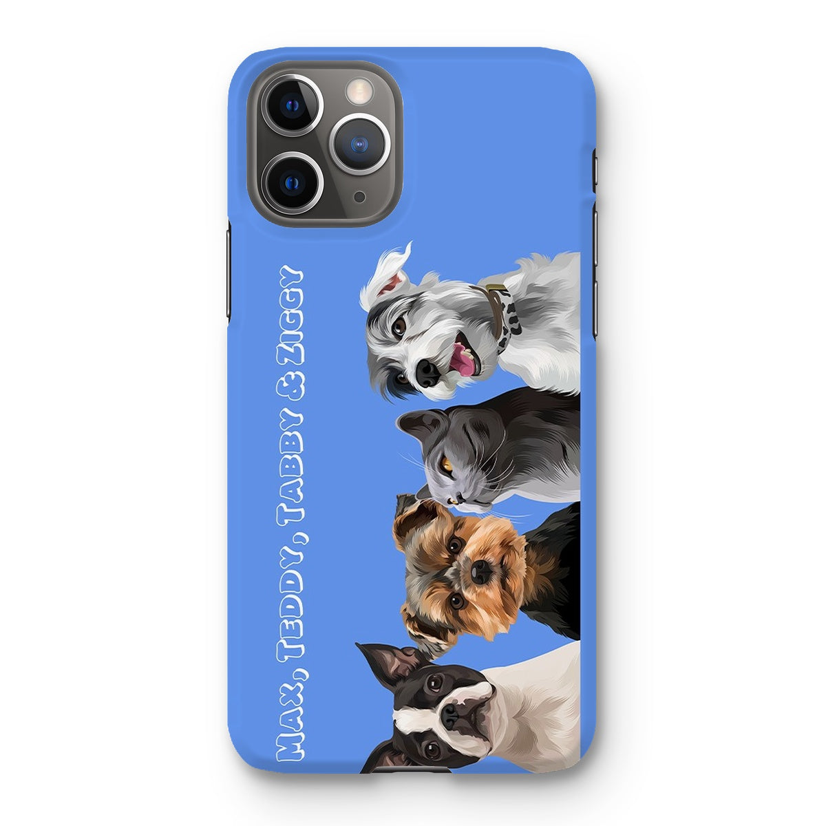 Pet Portraits | Modern: Custom Four Pet Phone Case (Half Body) | Paw & Glory