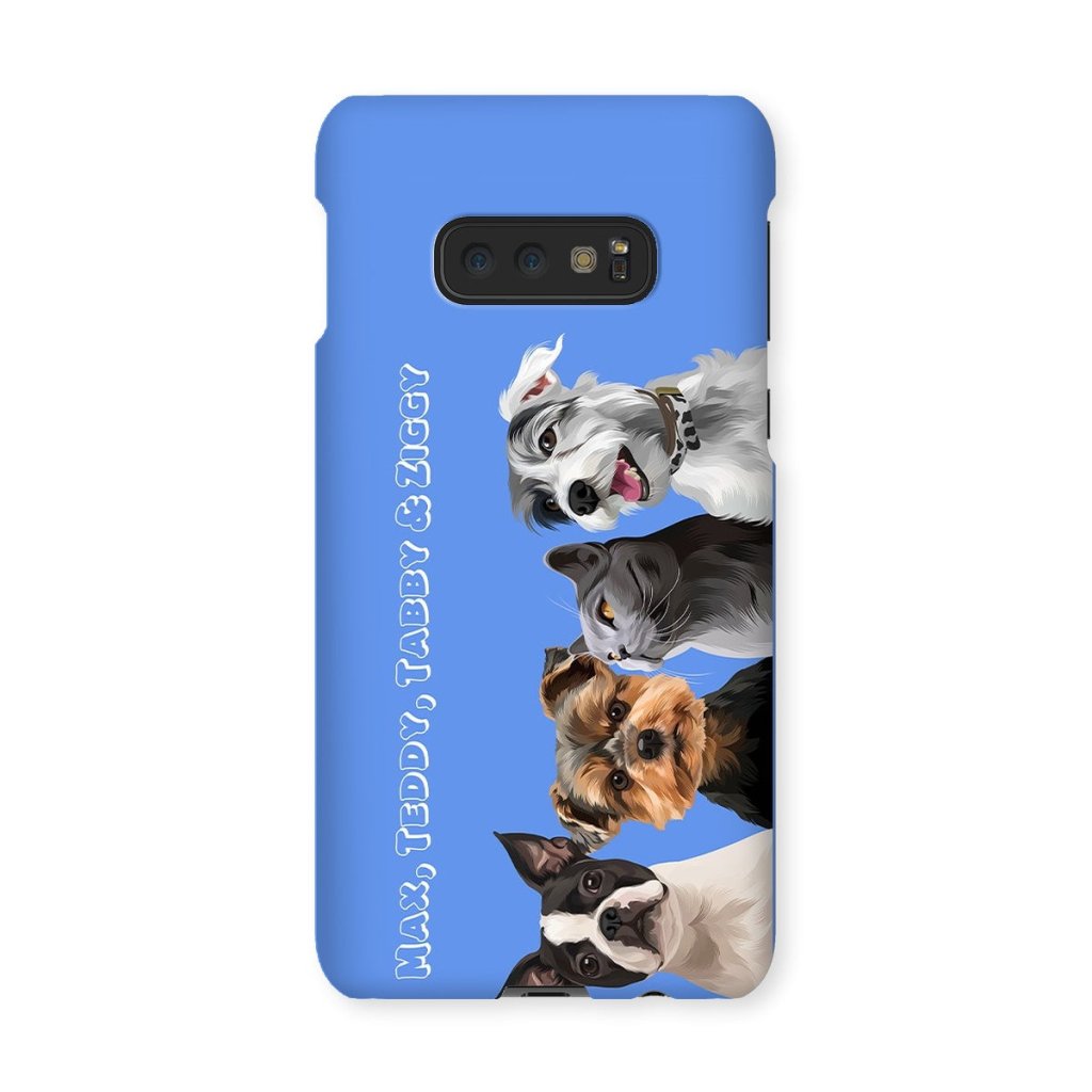 Pet Portraits | Modern: Custom Four Pet Phone Case (Half Body) | Paw & Glory