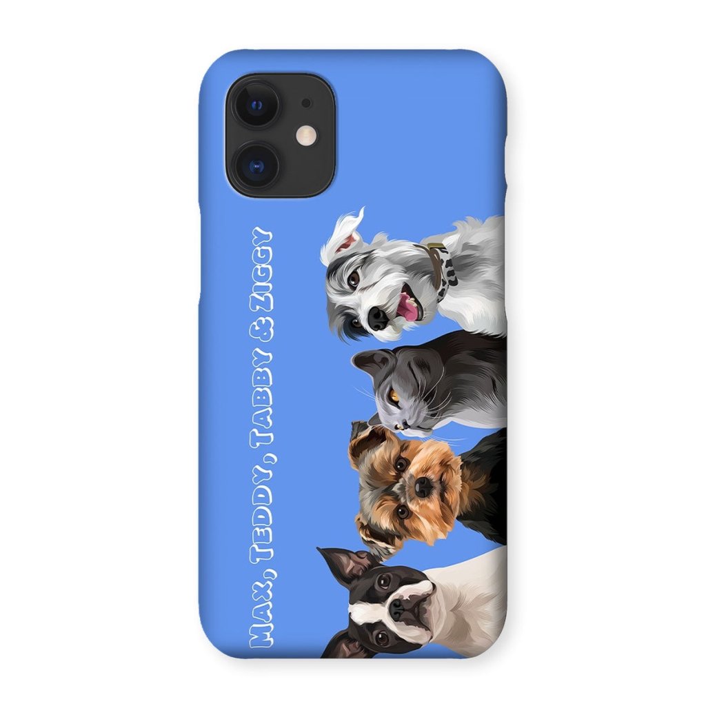 Pet Portraits | Modern: Custom Four Pet Phone Case (Half Body) | Paw & Glory