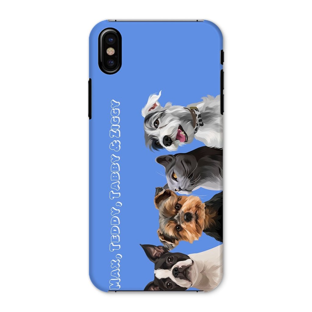 Pet Portraits | Modern: Custom Four Pet Phone Case (Half Body) | Paw & Glory