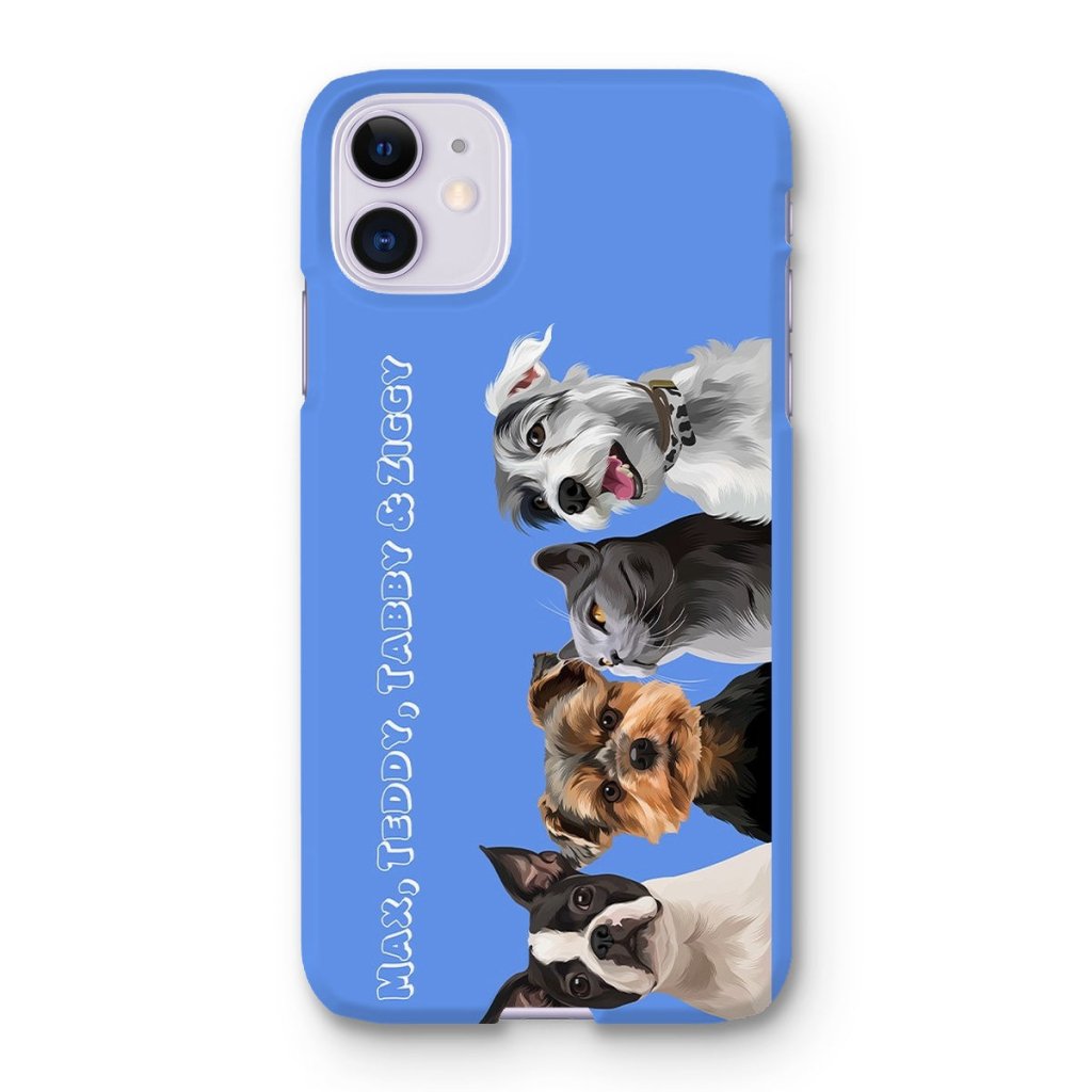 Pet Portraits | Modern: Custom Four Pet Phone Case (Half Body) | Paw & Glory