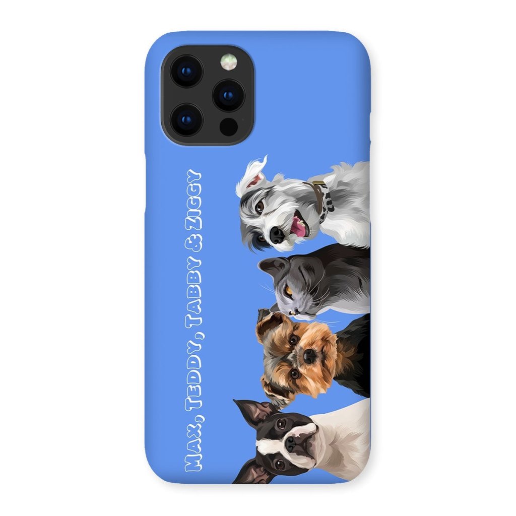 Pet Portraits | Modern: Custom Four Pet Phone Case (Half Body) | Paw & Glory