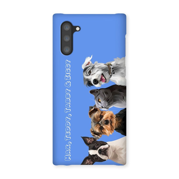 Modern: Custom Four Pet Phone Case (Half Body) - Paw & Glory - Dog Portraits - Pet Portraits