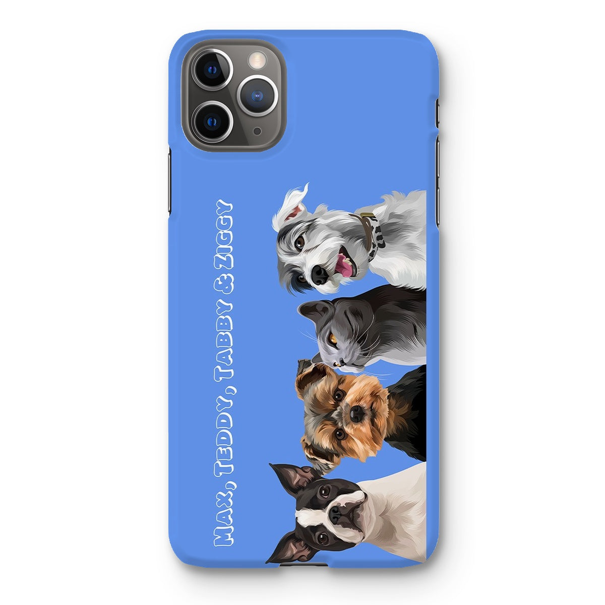 Pet Portraits | Modern: Custom Four Pet Phone Case (Half Body) | Paw & Glory