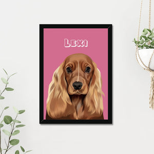Modern: Custom One Pet Portrait (Half Body) - Paw & Glory - Dog Portraits - Pet Portraits