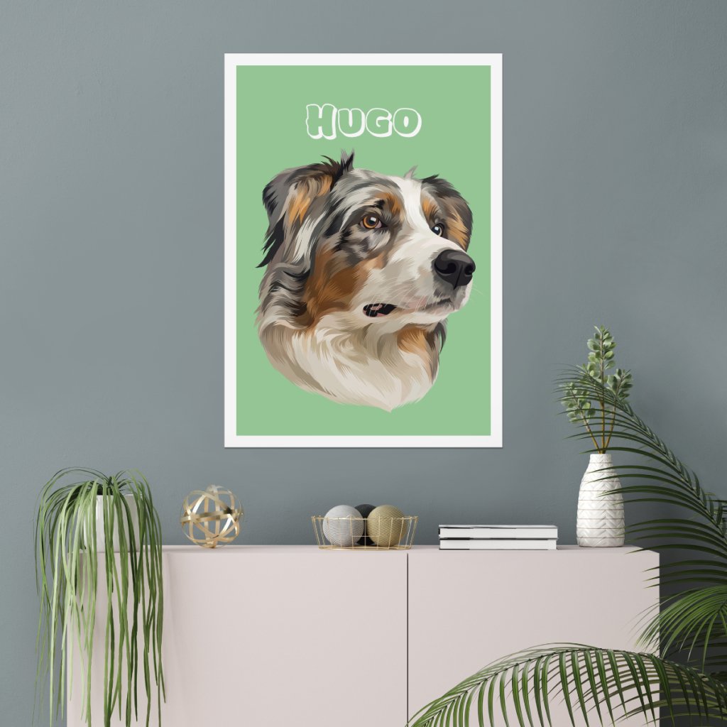 Modern: Custom One Pet Poster - Paw & Glory - Dog Portraits - Pet Portraits