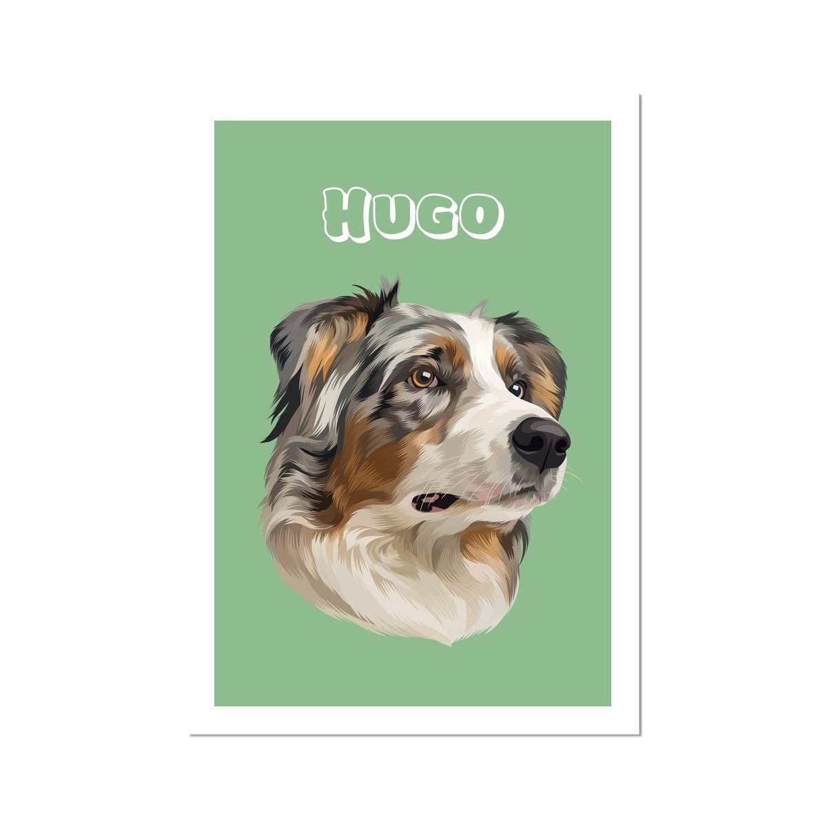 Modern: Custom One Pet Poster - Paw & Glory - Dog Portraits - Pet Portraits