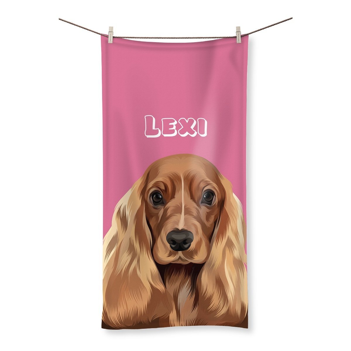 Pet Portraits | Modern: Custom One Pet Towel (Half Body) | Paw & Glory