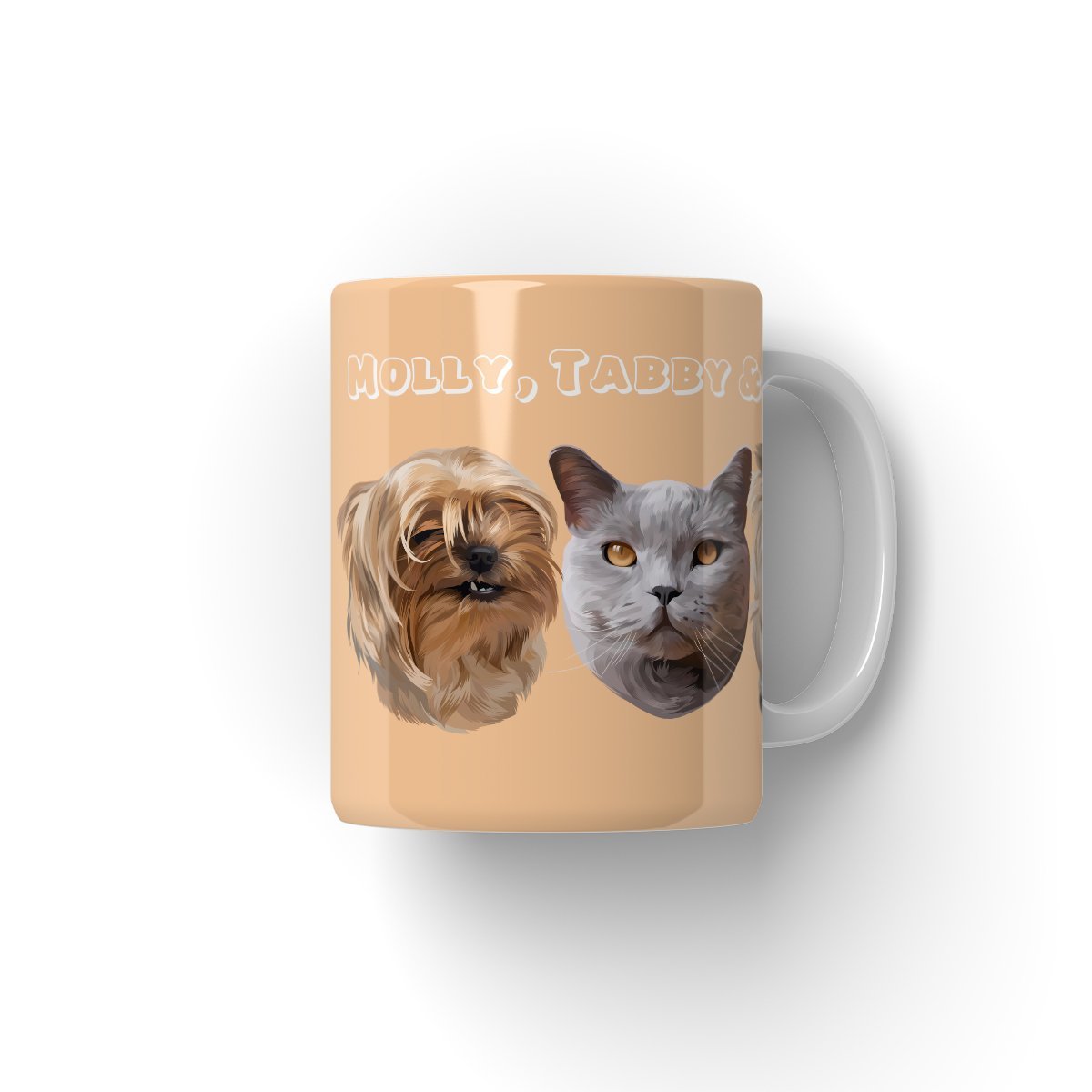 Pet Portraits | Modern: Custom Three Pet Coffee Mug | Paw & Glory