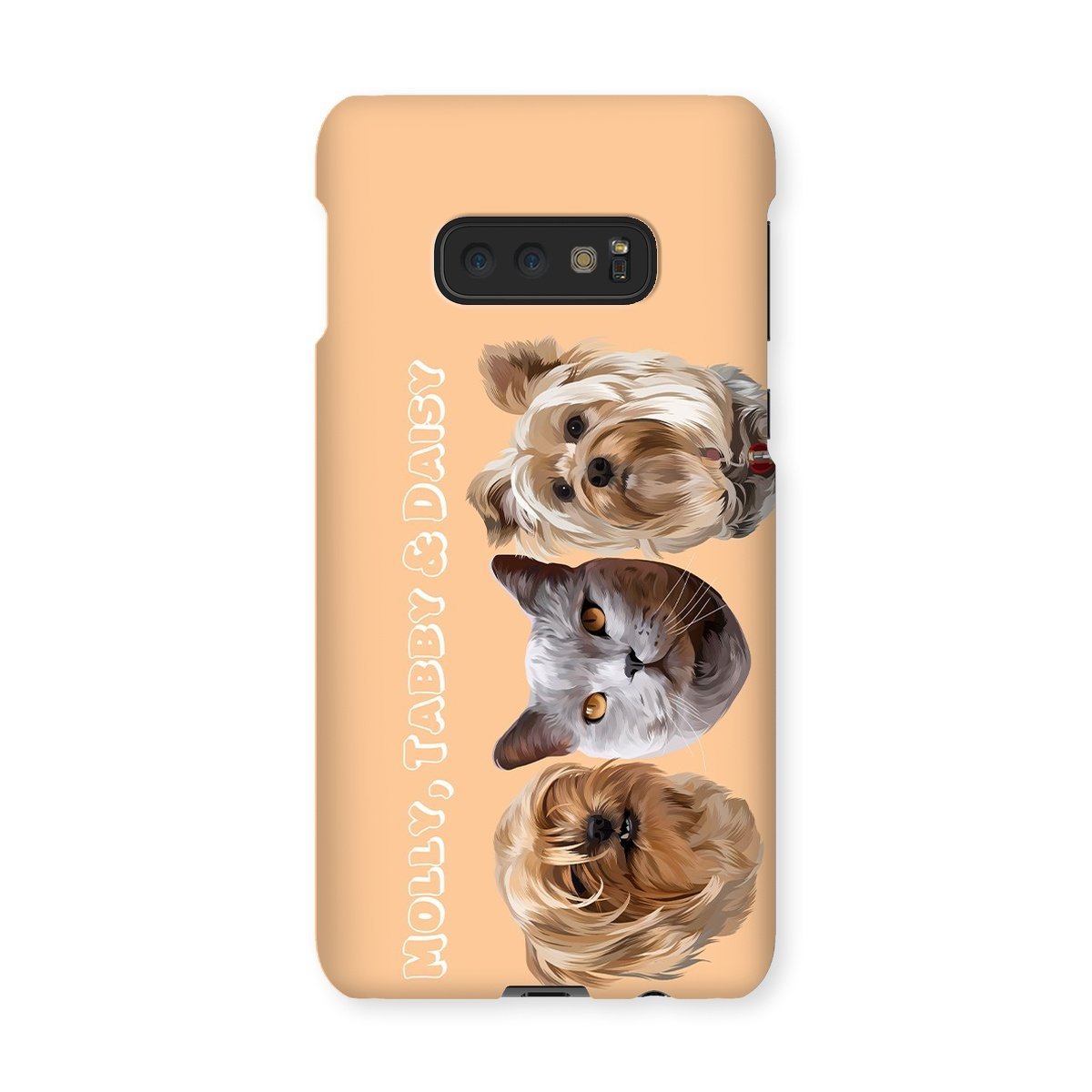 Modern: Custom Three Pet Phone Case - Paw & Glory - Dog Portraits - Pet Portraits