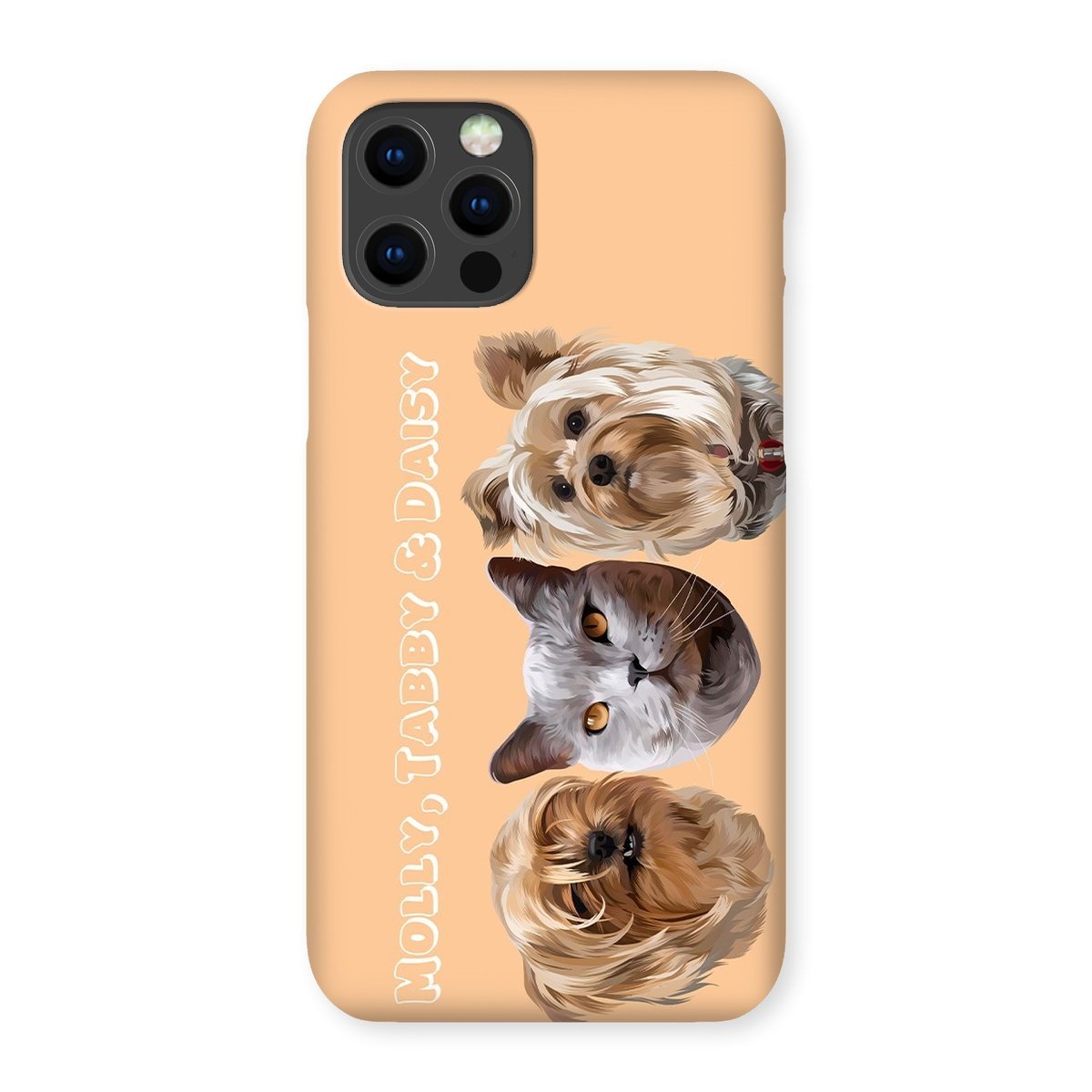 Modern: Custom Three Pet Phone Case - Paw & Glory - Dog Portraits - Pet Portraits