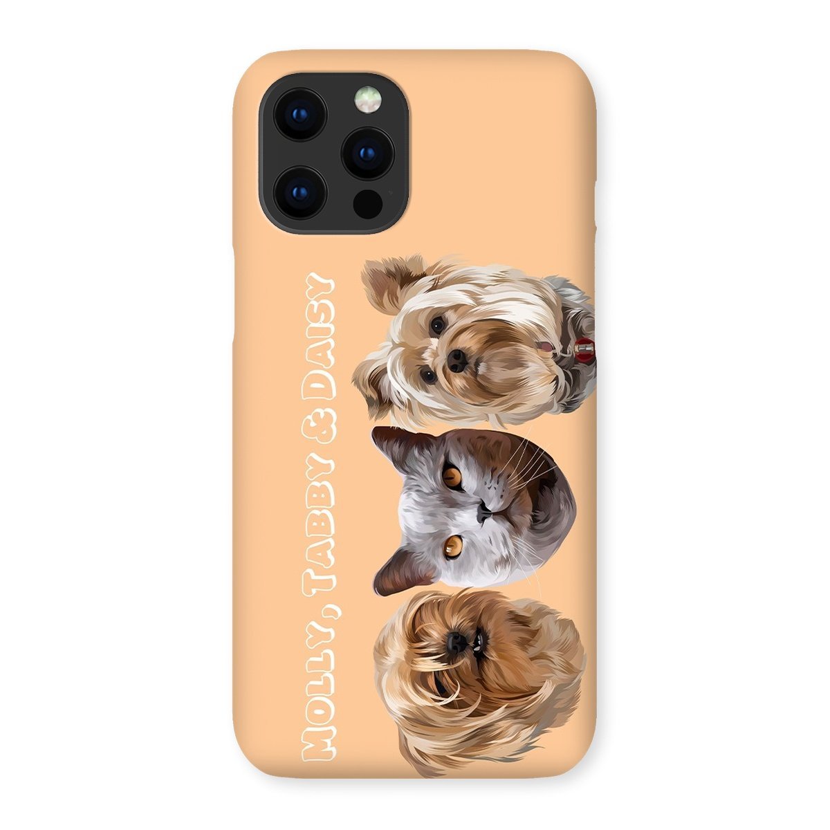 Modern: Custom Three Pet Phone Case - Paw & Glory - Dog Portraits - Pet Portraits