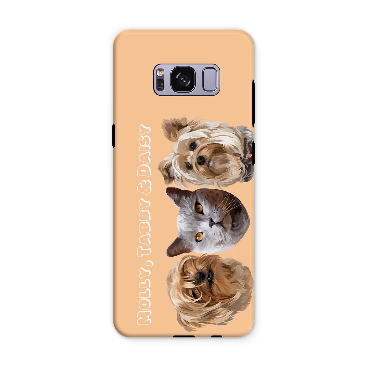 Modern: Custom Three Pet Phone Case - Paw & Glory - Dog Portraits - Pet Portraits