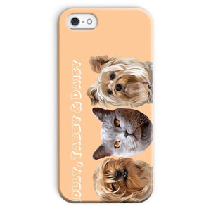 Modern: Custom Three Pet Phone Case - Paw & Glory - Dog Portraits - Pet Portraits