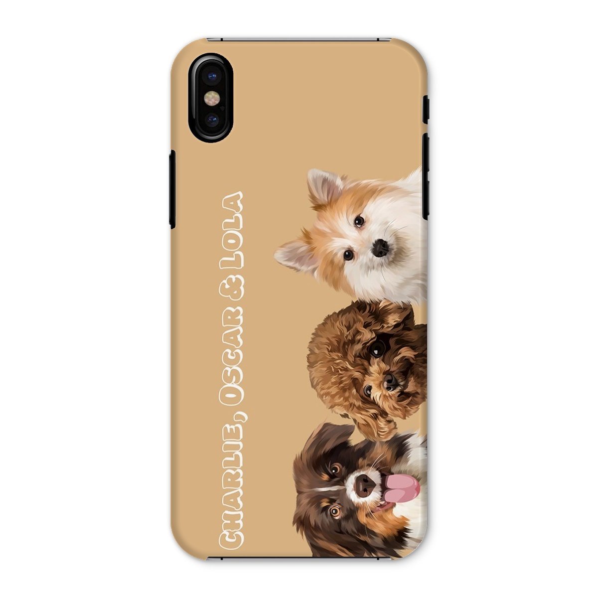 Pet Portraits | Modern: Custom Three Pet Phone Case (Half Body) | Paw & Glory