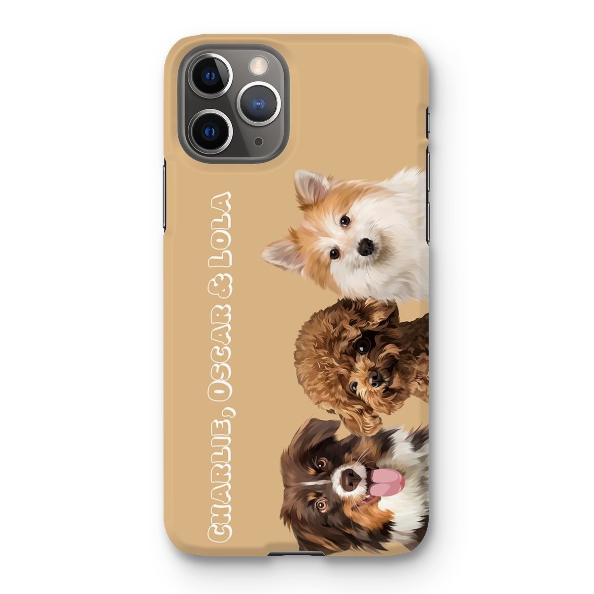 Pet Portraits | Modern: Custom Three Pet Phone Case (Half Body) | Paw & Glory