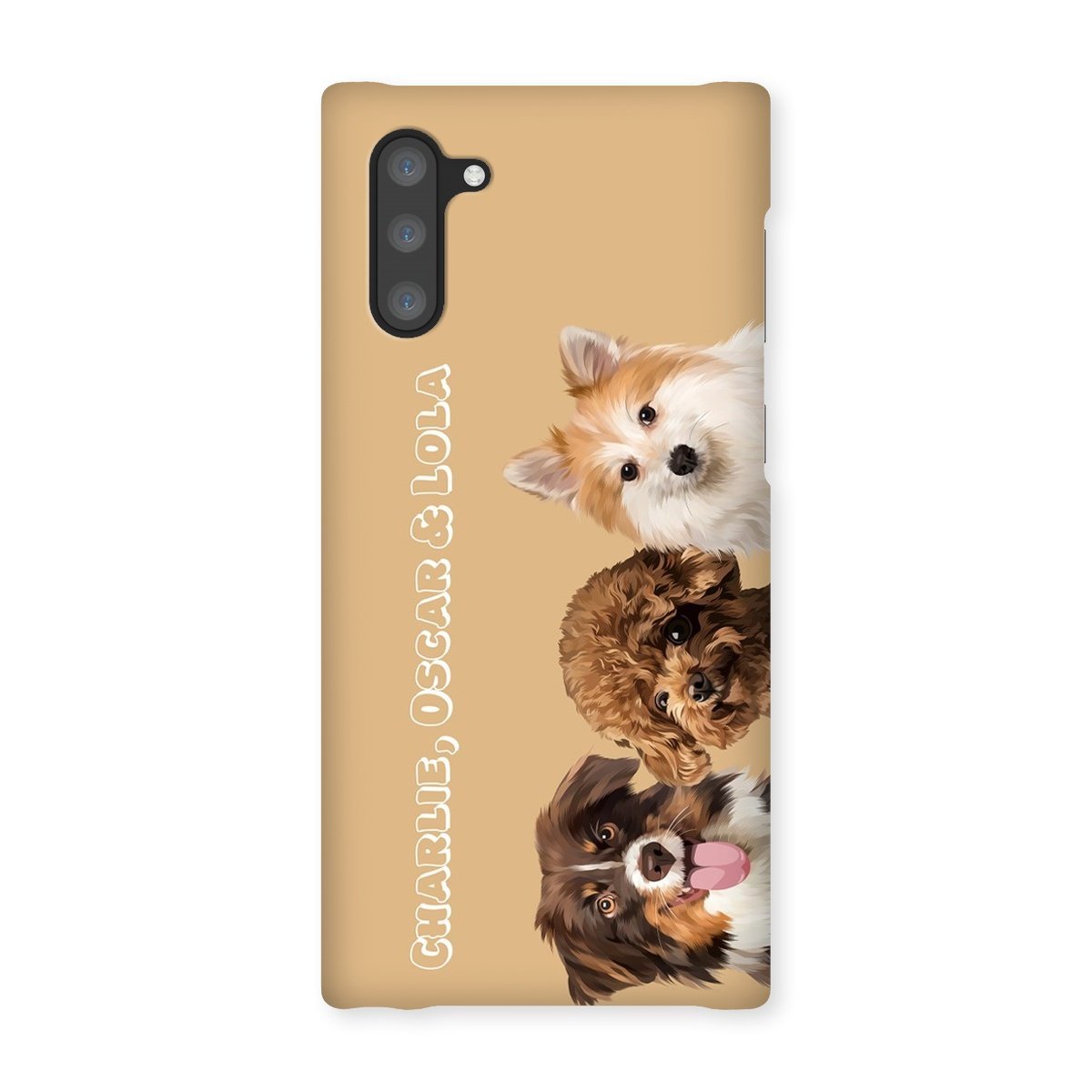 Modern: Custom Three Pet Phone Case (Half Body) - Paw & Glory - Dog Portraits - Pet Portraits