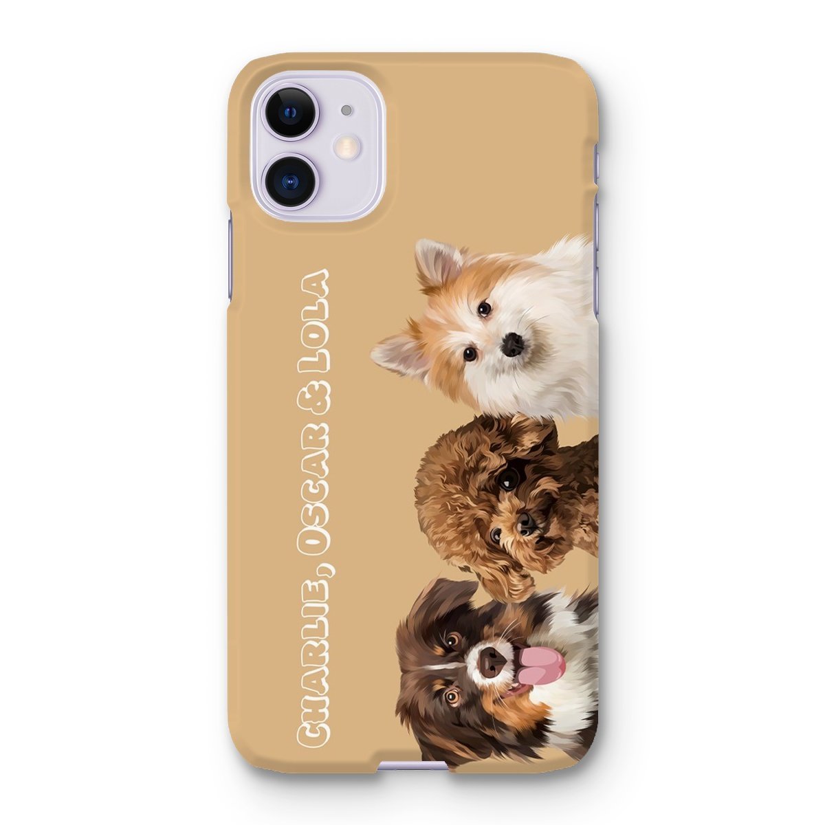 Pet Portraits | Modern: Custom Three Pet Phone Case (Half Body) | Paw & Glory