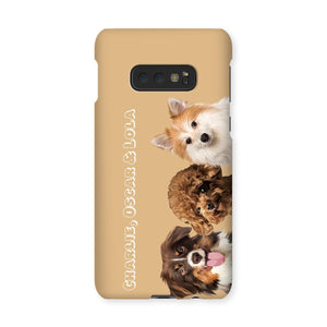Modern: Custom Three Pet Phone Case (Half Body) - Paw & Glory - Dog Portraits - Pet Portraits