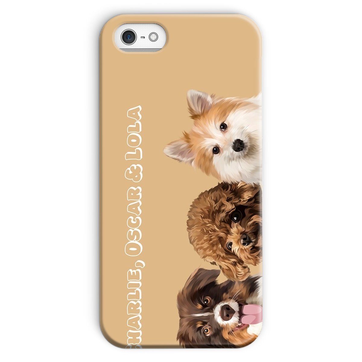 Pet Portraits | Modern: Custom Three Pet Phone Case (Half Body) | Paw & Glory