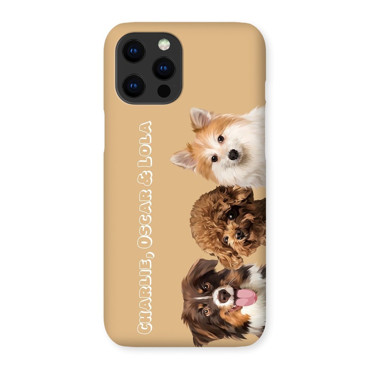 Pet Portraits | Modern: Custom Three Pet Phone Case (Half Body) | Paw & Glory