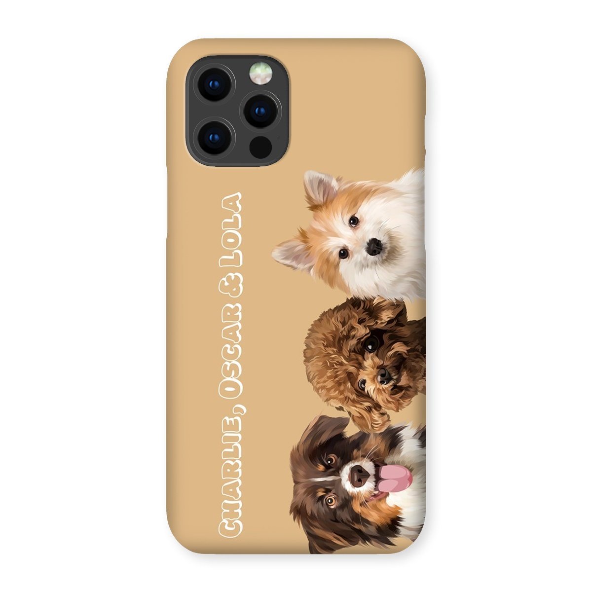 Pet Portraits | Modern: Custom Three Pet Phone Case (Half Body) | Paw & Glory