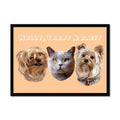 Modern: Custom Three Pet Portrait