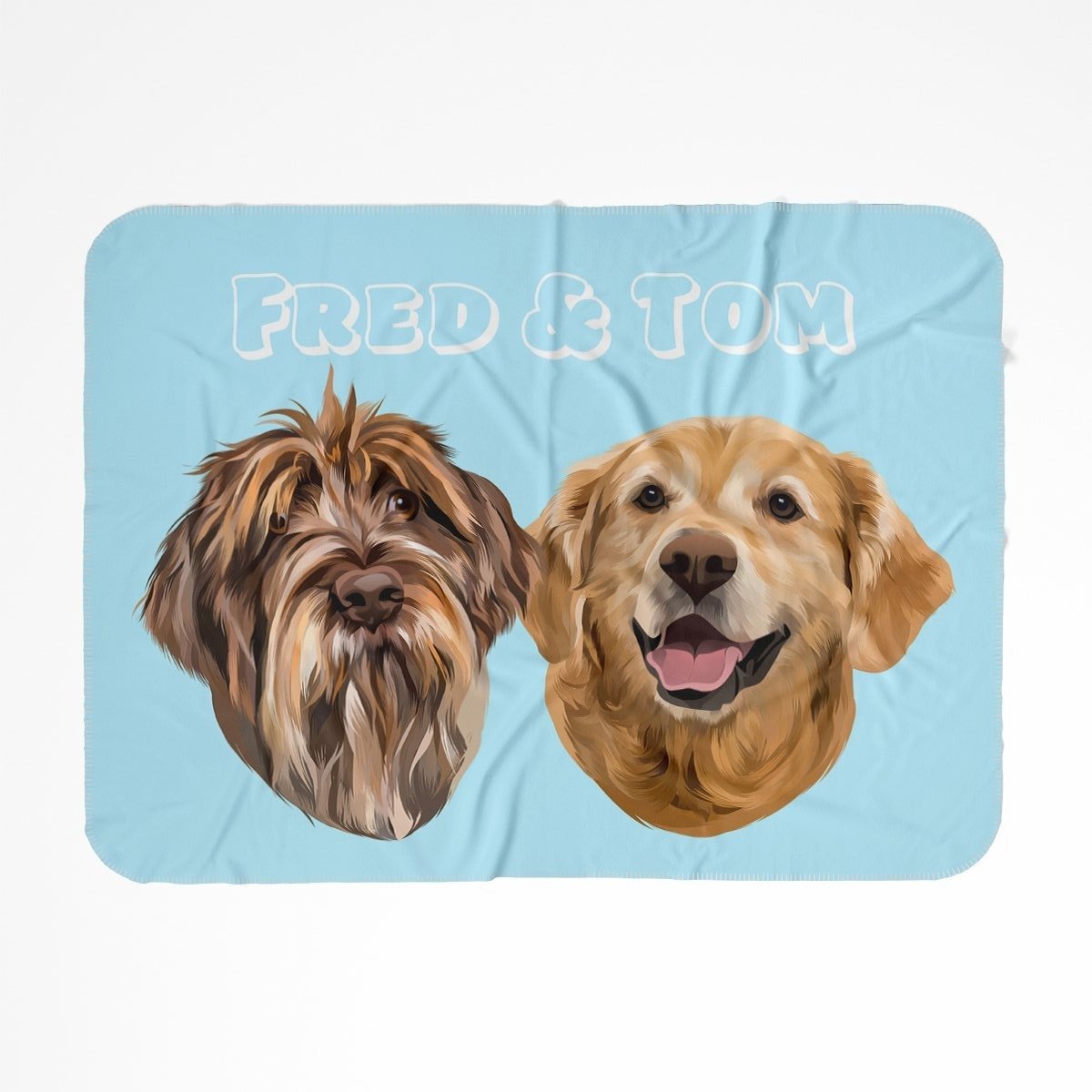 Modern: Custom Two Pet Blanket - Paw & Glory - Dog Portraits - Pet Portraits