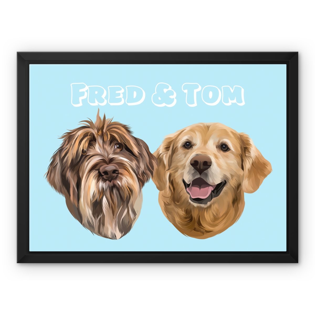 Pet Portraits | Modern: Custom Two Pet Canvas | Paw & Glory