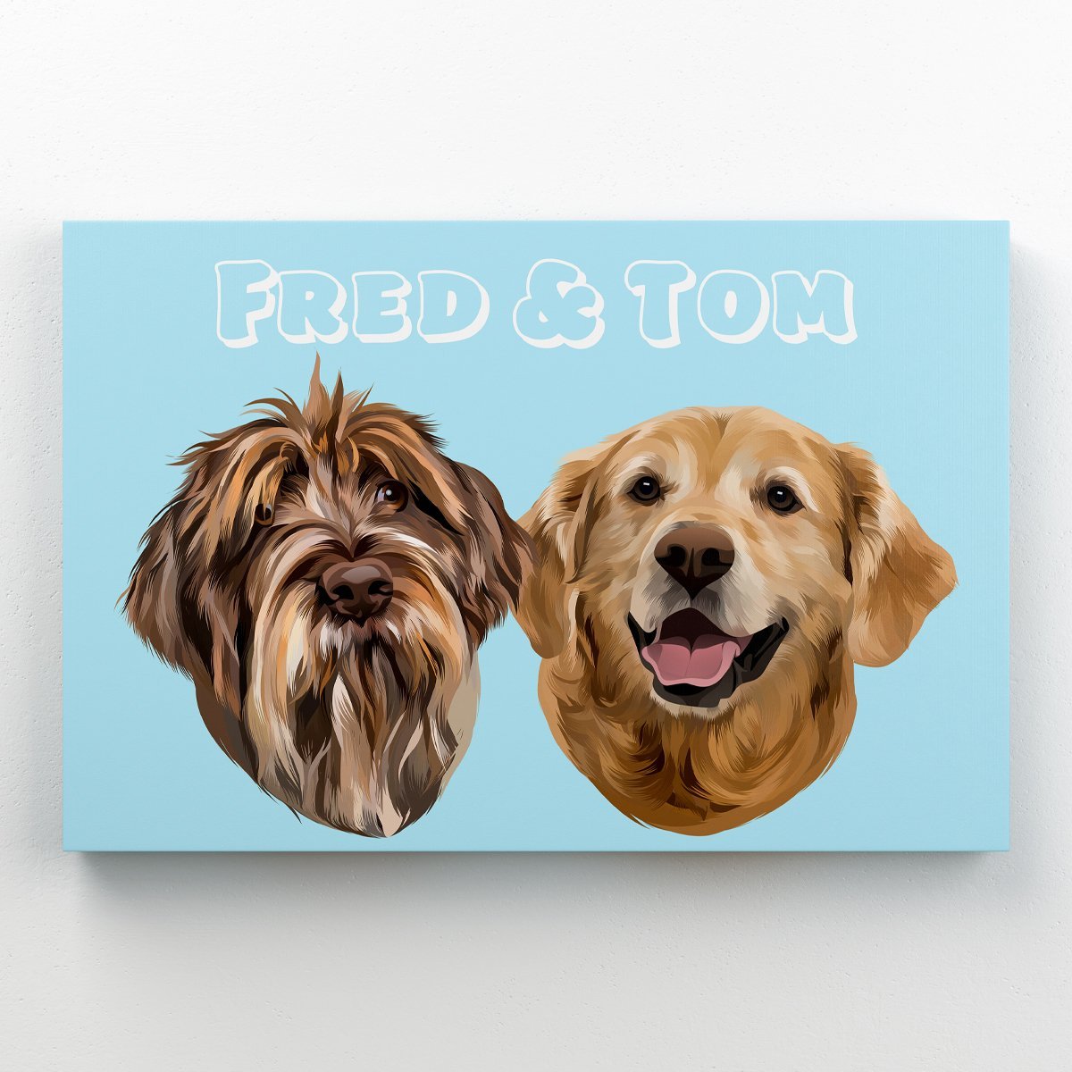 Pet Portraits | Modern: Custom Two Pet Canvas | Paw & Glory